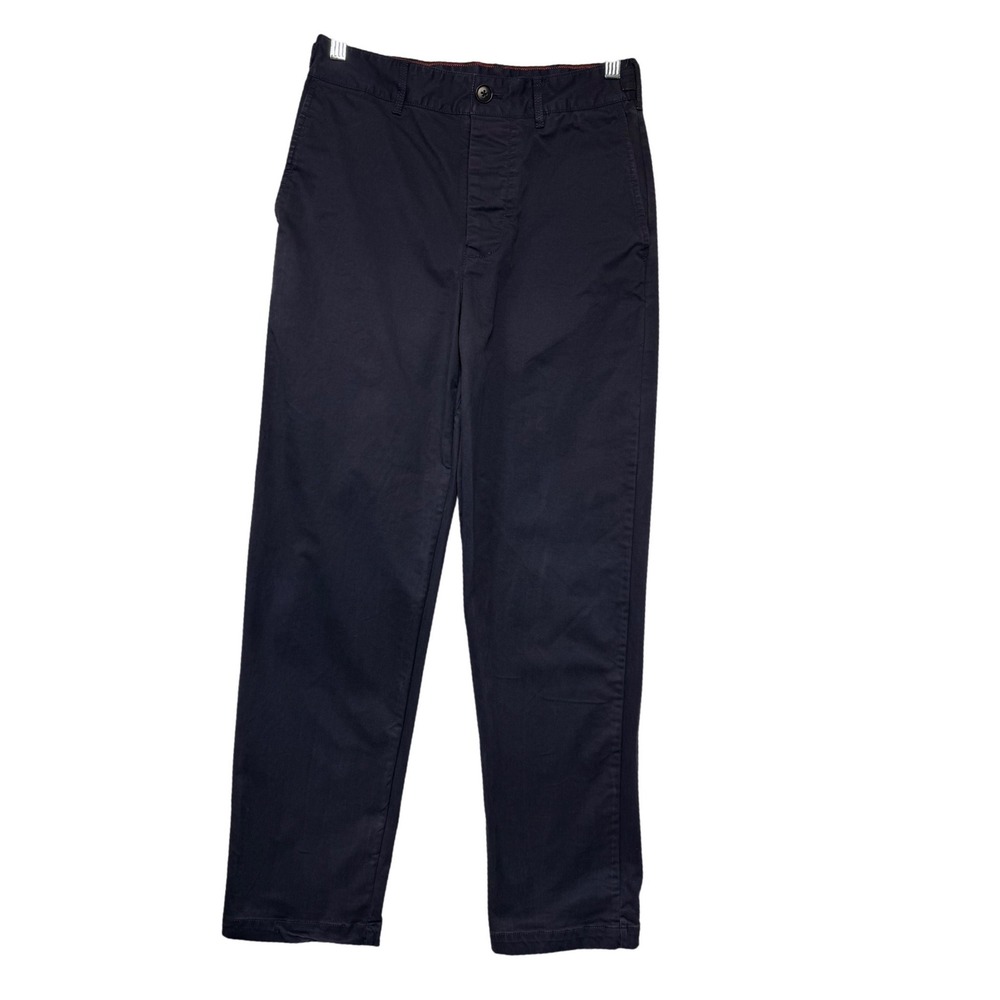 Alex Mill Womens Navy Blue Chino Pants Button Fly Straight Leg Cotton Blend Sz 4